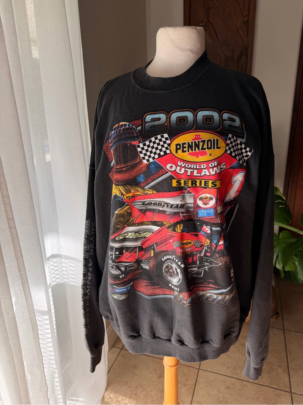 Vintage 2002 Pennzoil World of Outlaws Sprint Car Sweatshirt XXL
